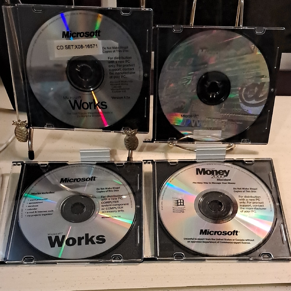 Microsoft Works and Money CD Collection - Silver and Black